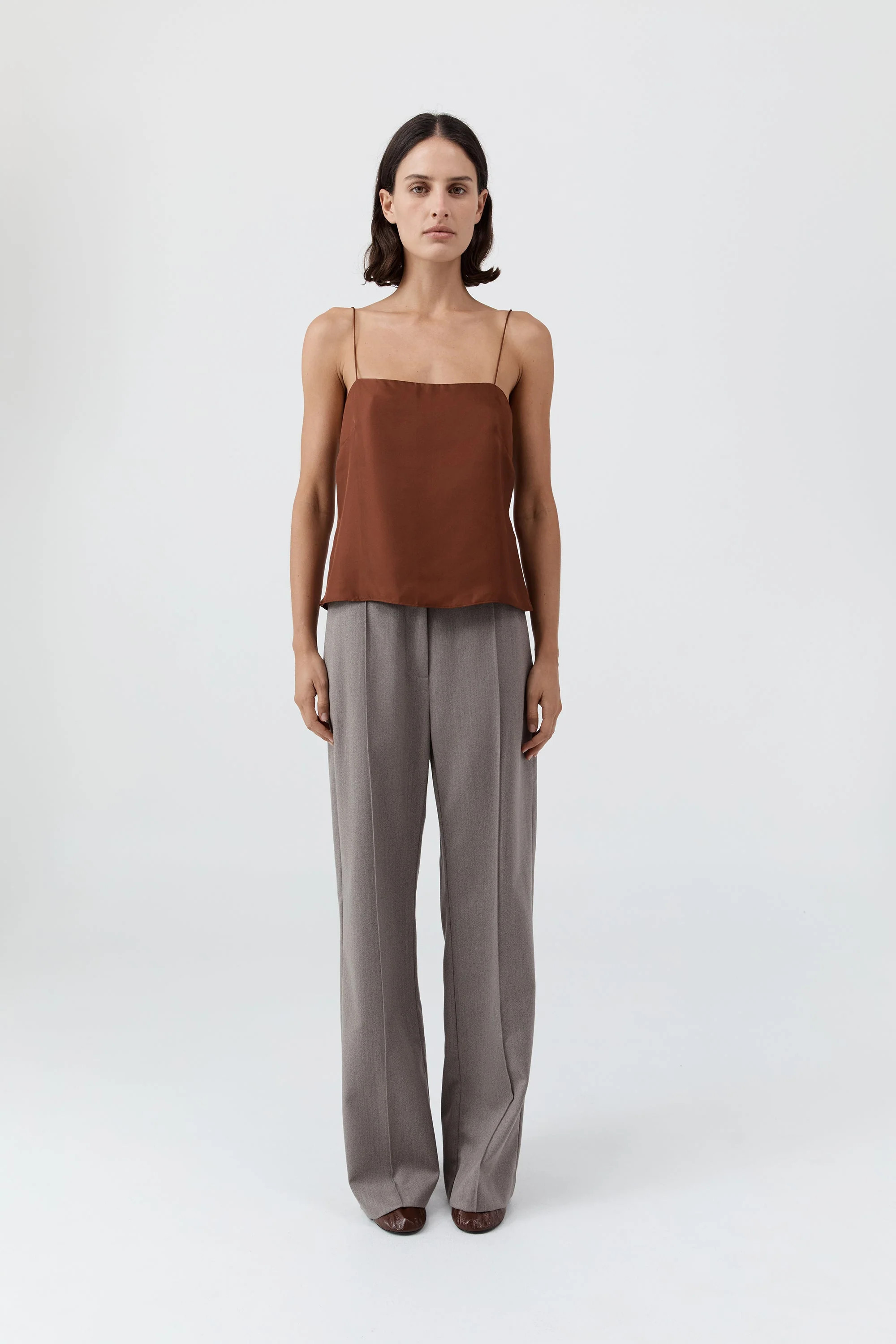 90s Silk Twill Cami - Brick | St. Agni (US, UK, EU)