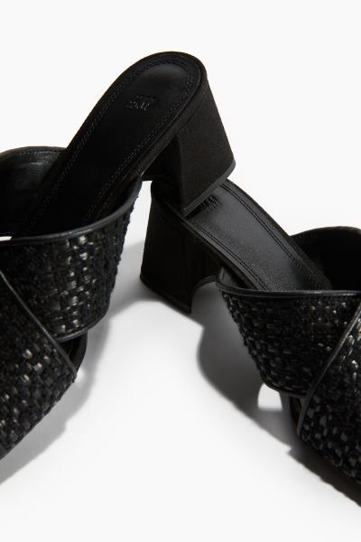 Textured Mules - Black - Ladies | H&M US | H&M (US + CA)