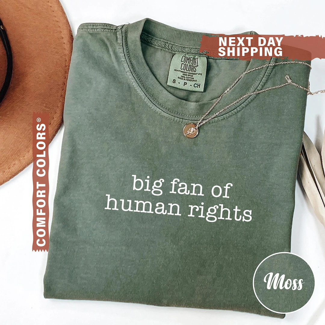 Comfort Colors® Big Fan of Human Rights Shirt, Equality Shirt, Social Justice Shirt, Political P... | Etsy (US)