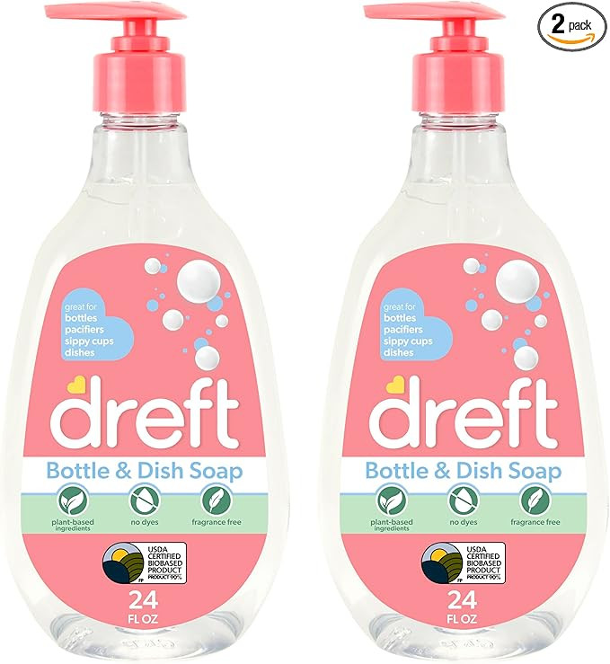 Dreft Baby, Bottle and Dish Soap, Removes Milk Film & Odor, Plant Based, Fragrance Free, Travel S... | Amazon (US)