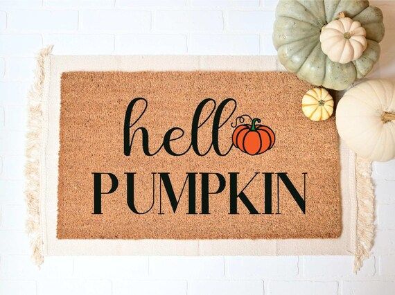 Hey Pumpkin Doormat, Hello Pumpkin Rugs, Fall Welcome Mat, Fall Decor, Funny Doormat, Halloween D... | Etsy (US)