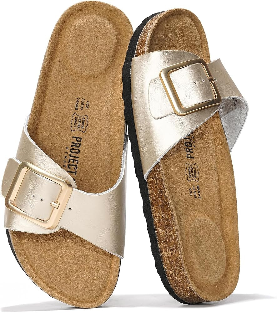 Project Cloud Genuine Leather Sandals Women Dressy Summer Beach Essentials - Flip Flops & Slides ... | Amazon (US)
