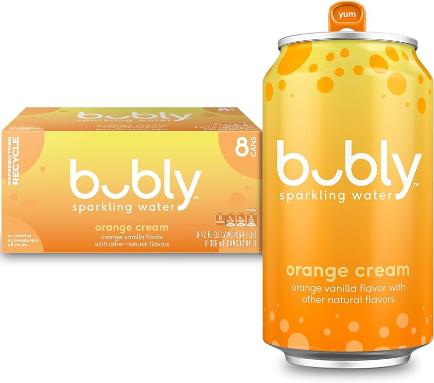 bubly Sparkling Water, Orange Creamsicle, 12 Fl Oz Cans (Pack of 8) | Amazon (US)