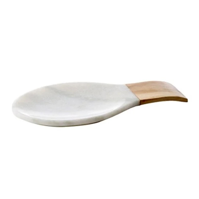 thirstystone nmc28614 spoon rest, white marble acacia wood - Walmart.com | Walmart (US)