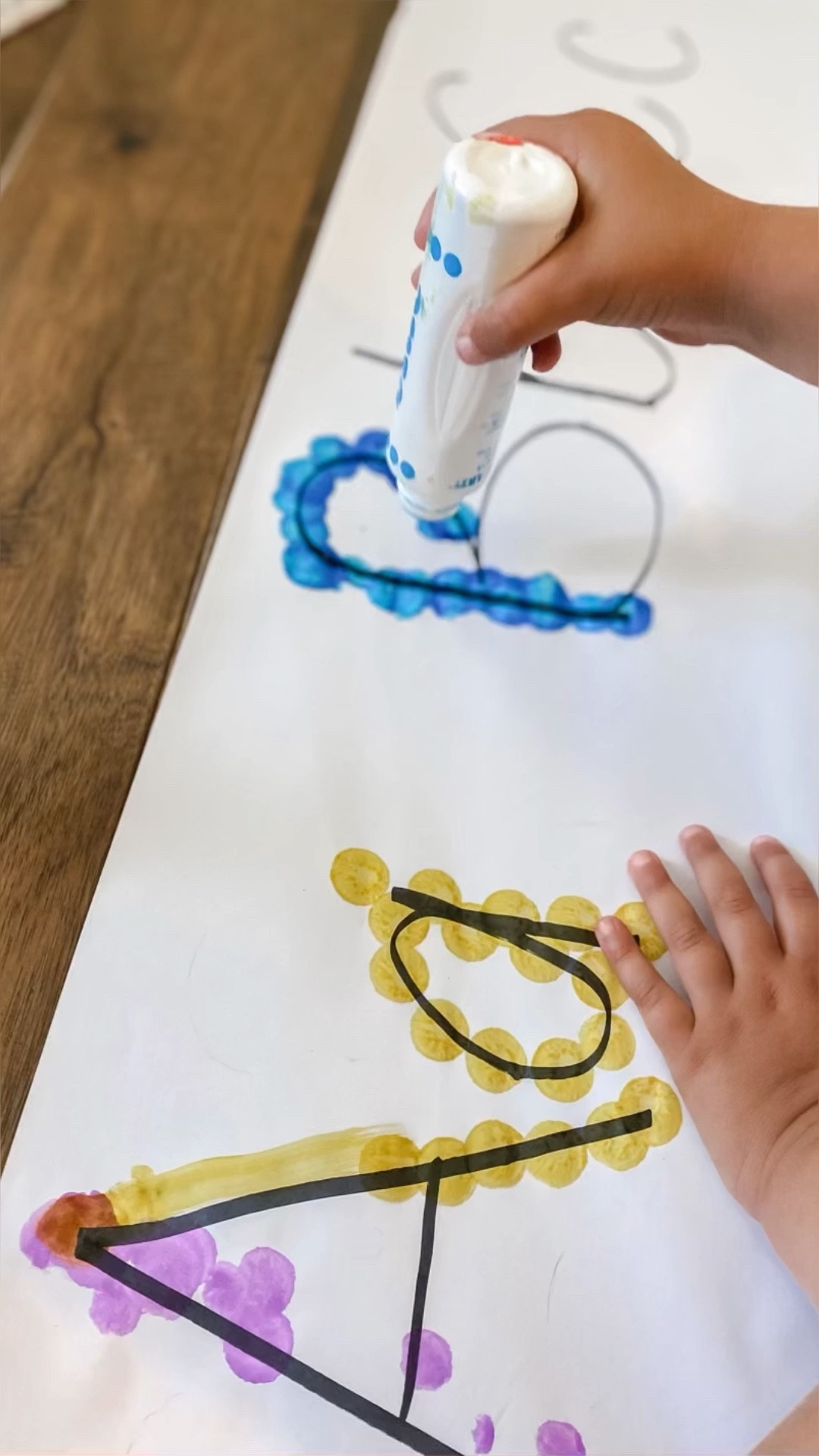 GIANT LETTER DOT ITS!

This letter identification and recognition activity is perfect for preschoolers aged 3 and up!  We're Roll out alphabet excitement with a twist using dot markers and taped roll paper! 🖍️🔤

Your child will bring letters to life with every dot as they mark along the lines forming each letter. 🌟 From uppercase to lowercase, this tactile activity is a playful way to introduce the alphabet while fostering fine motor skills and hand-eye coordination. 🙌🎉

Why expose preschoolers to letters early? 📖 Research shows that early exposure to letters lays a strong foundation for literacy development. As kids engage with letters through fun activities like this, they start recognizing shapes, associating them with sounds, and building the groundwork for reading and writing. 📚🔠

#LTKkids #LTKunder50 #LTKFind