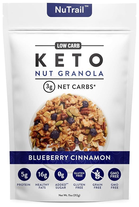 NuTrail™ - Keto Blueberry Nut Granola Healthy Breakfast Cereal - Low Carb Snacks & Food - 3g Ne... | Amazon (US)