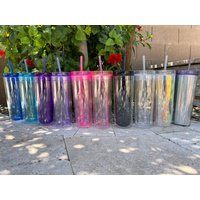 Blank Clear Skinny 19Oz Large Acrylic Tumbler Kit W/straw & Lid Bpa Free | Etsy (US)