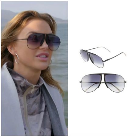 Lala Kent’s Oversized Black Aviator Sunglasses (exact color sold out, linked available)