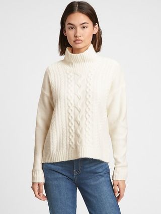 Mockneck Cable-Knit Sweater | Gap Factory