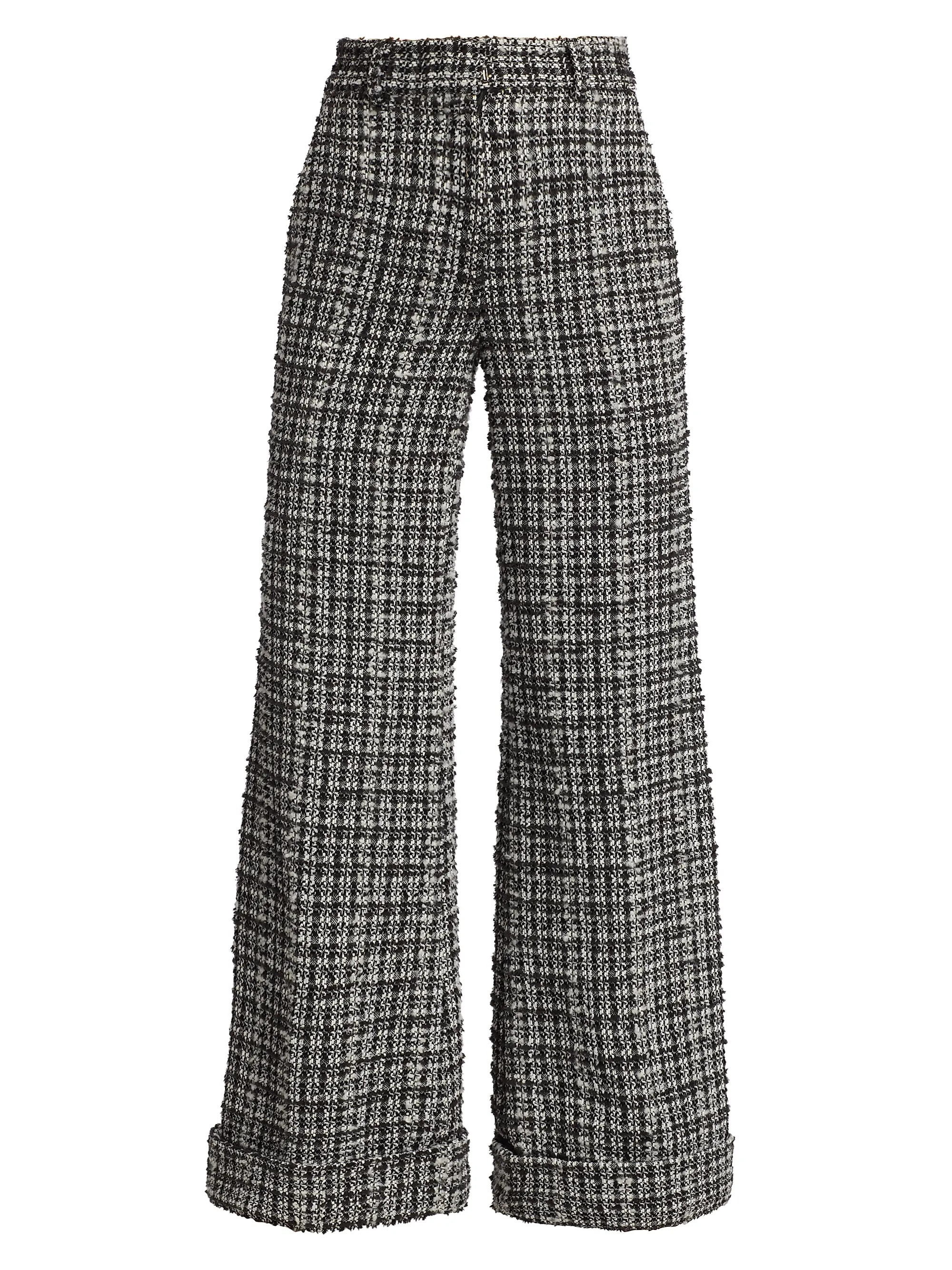 Joey Plaid Tweed Wide-Leg Pants | Saks Fifth Avenue