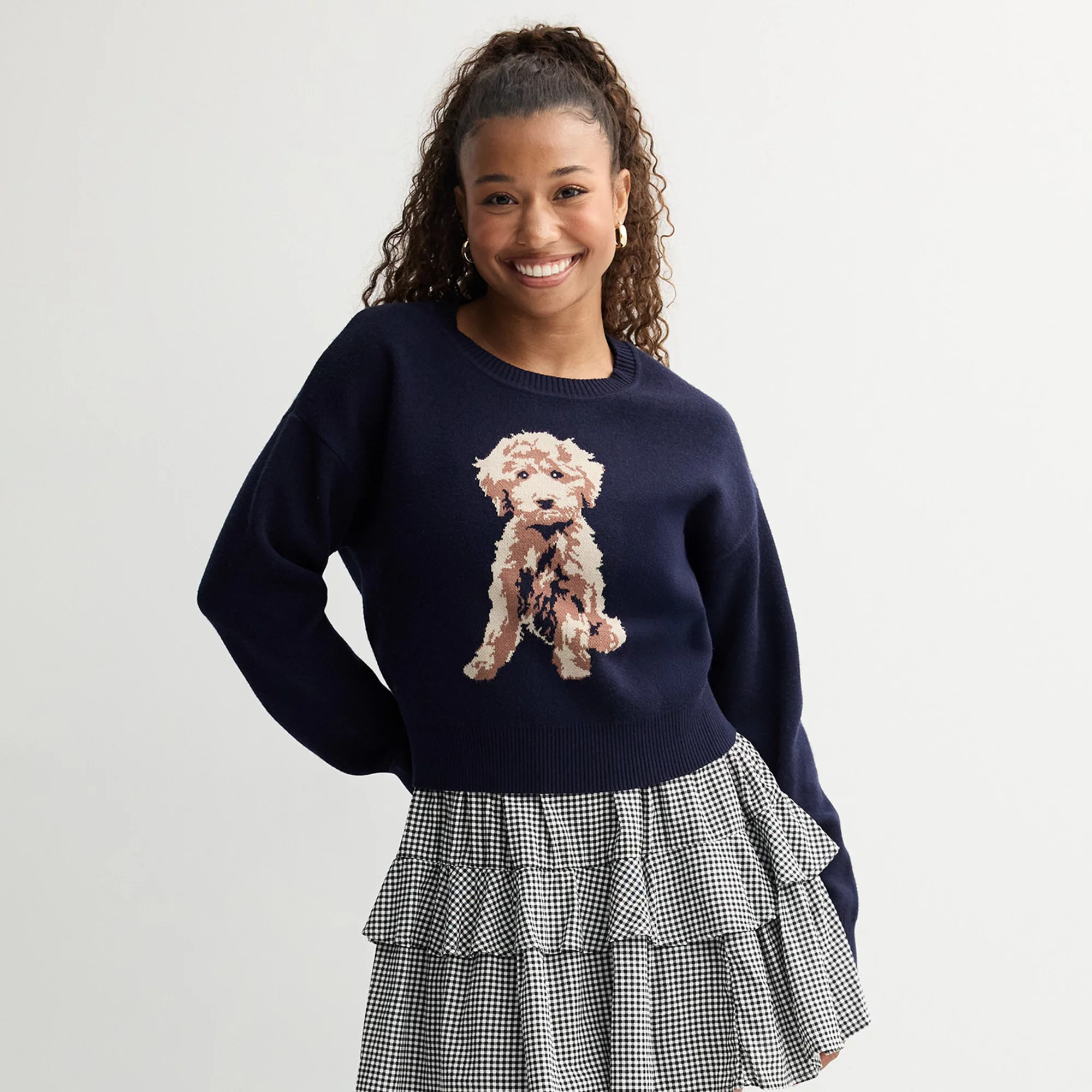 Juniors' madden girl Icon Pullover Crewneck Sweater | Kohl's