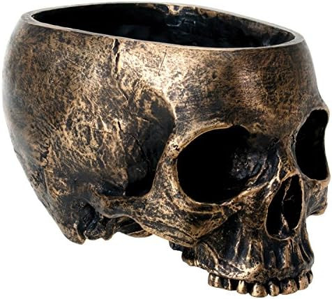 SUMMIT COLLECTION Bronze Resin Halloween Skull Candy Bowl Planter Dish Statue Sculpture Skeleton | Amazon (US)