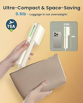 Jack ＆ Rose Travel Steamer For Clothes,110-230V,0.9Ib Light,9 * 2.6in Small Mini Travel Size,St... | Amazon (US)