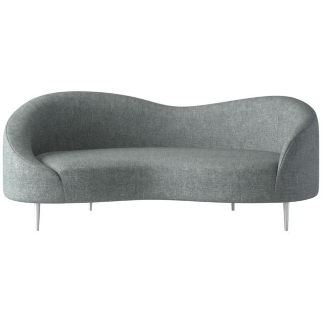 Curvo 75"" Apartment Sofa Nomad Charcoal | CB2