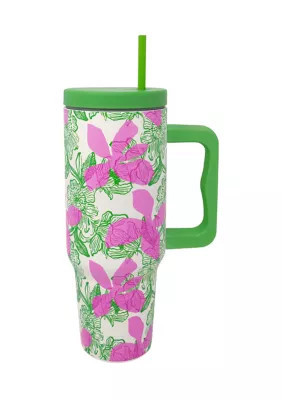 Lilly Pulitzer Stainless Steel 40 oz. Tumbler, Sunset Shadows Home, Green | Belk