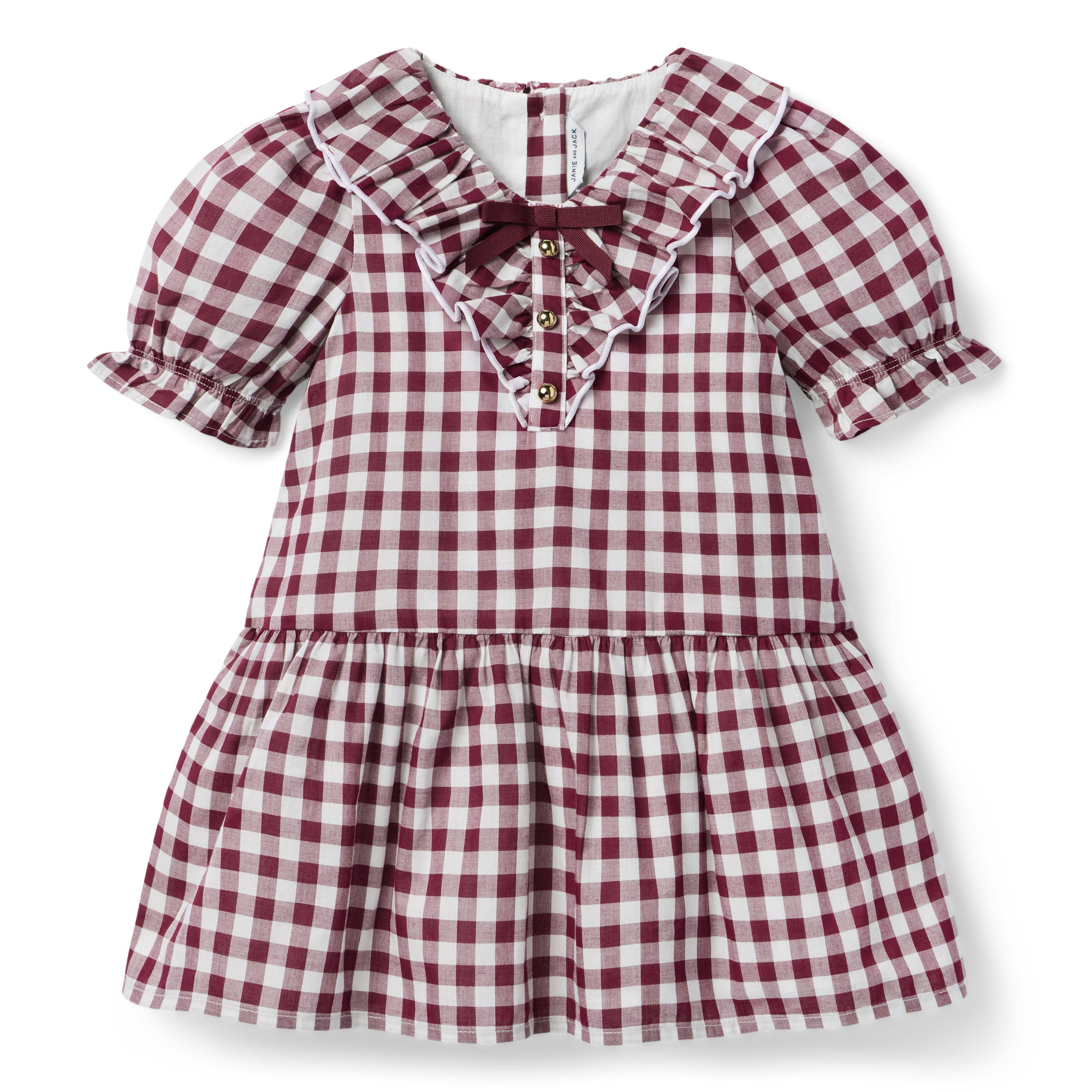 Janie and Jack | Gingham Ruffle Dress - Purple / 12-18m | Janie and Jack