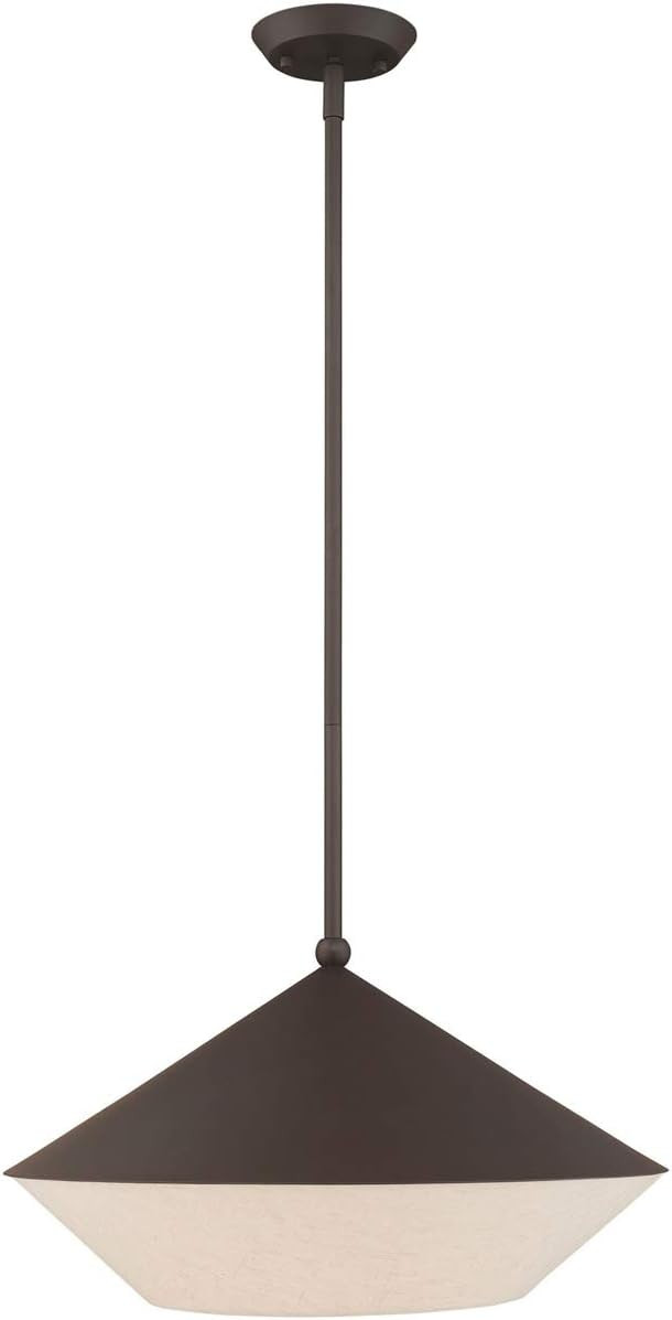 Livex Lighting 40719-07 Stockholm - One Light Pendant, Bronze Finish with Bronze Metal/Hardback S... | Amazon (US)