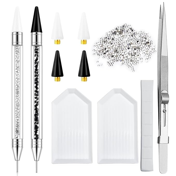 LIGHT RAIN Rhinestone Picker Tool - 2 Pcs Dual-head Pen with 4 Wax Tip, and Precision Jewelry Twe... | Amazon (US)