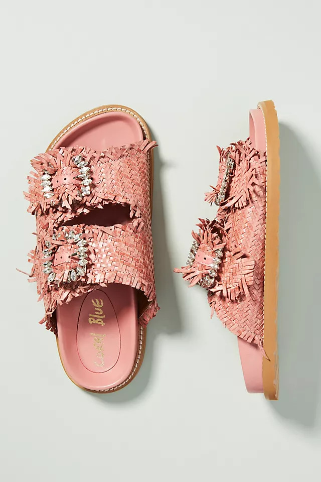 Vedra Raffia Slide Sandals | Anthropologie (US)