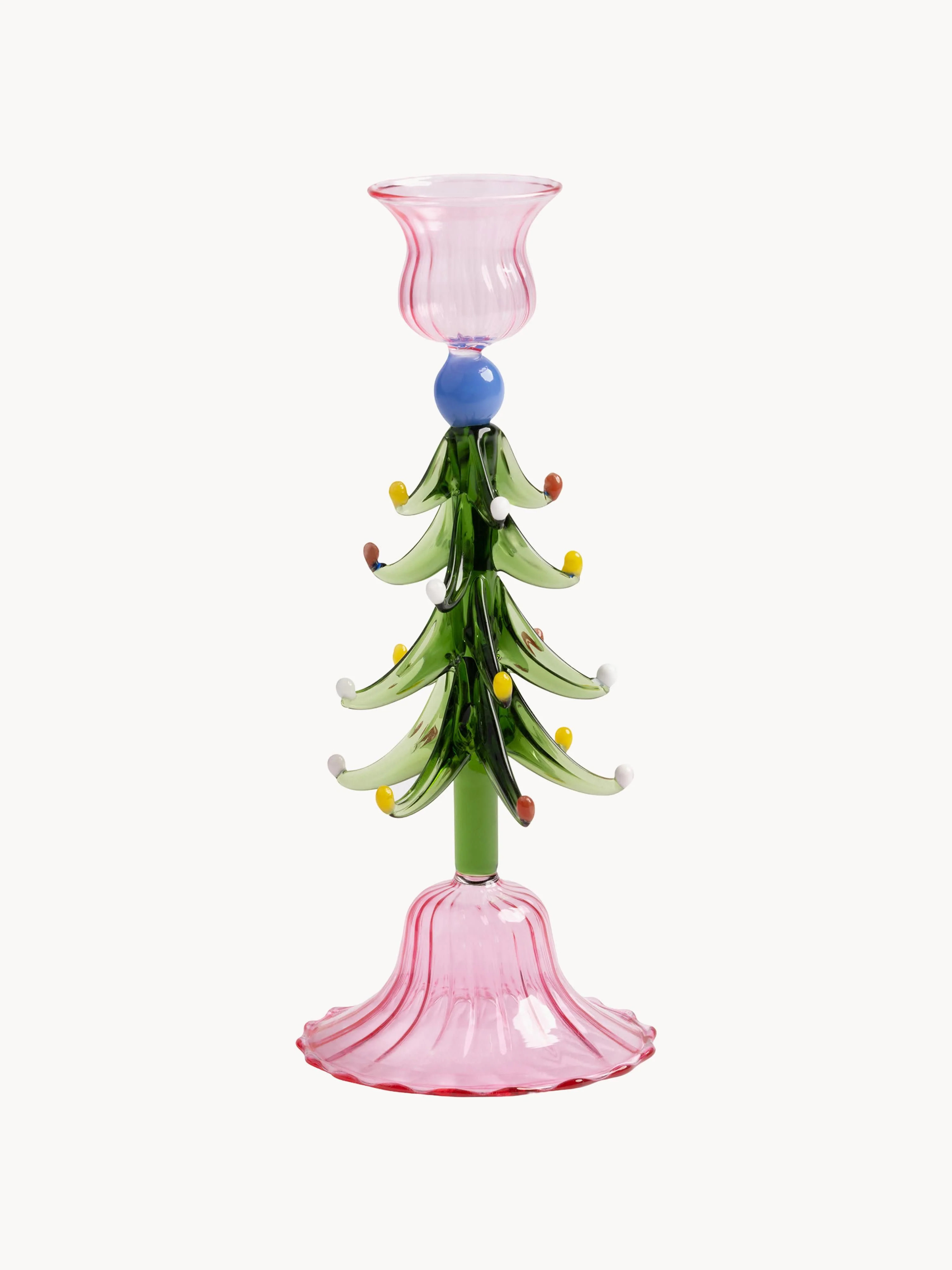 Mouth-Blown Christmas Candle Holder Merry Tree | Westwing EU