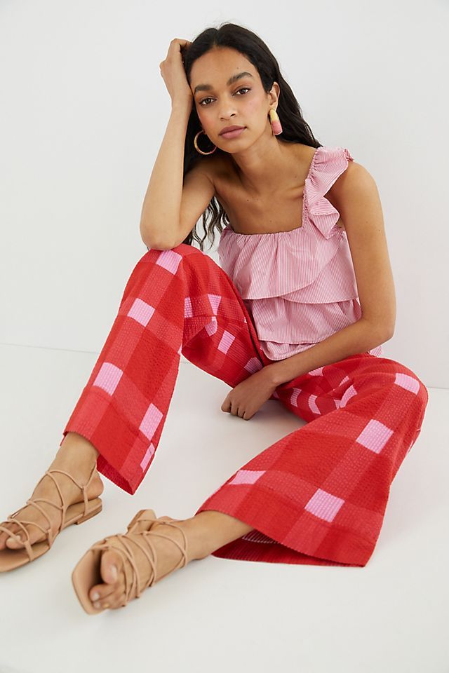 Preppy Plaid Wide-Leg Pants | Anthropologie (US)