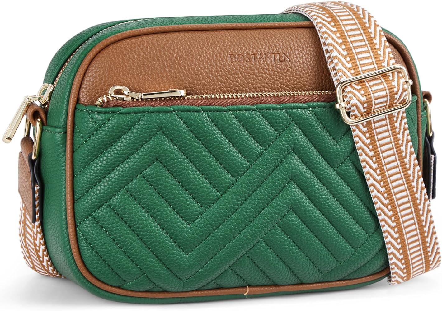 BOSTANTEN Quilted Crossbody Bags for Women Vegan Leather Purses Small Shoulder Handbags with Wide... | Amazon (US)