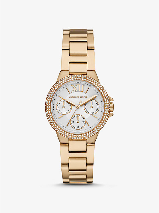Mini Camille Pavé Gold-Tone Watch | Michael Kors US