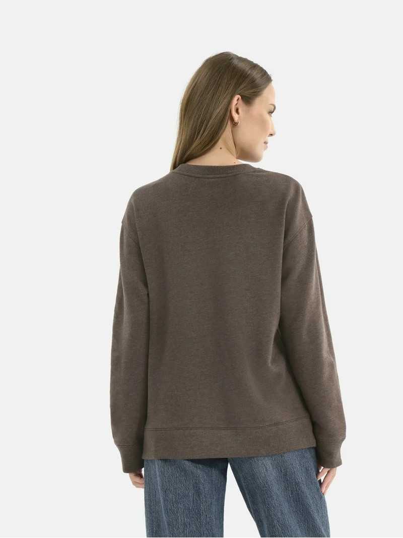 Time and Tru Women's Crewneck Sweatshirt with Long Sleeves, Sizes XS-4X - Walmart.com | Walmart (US)