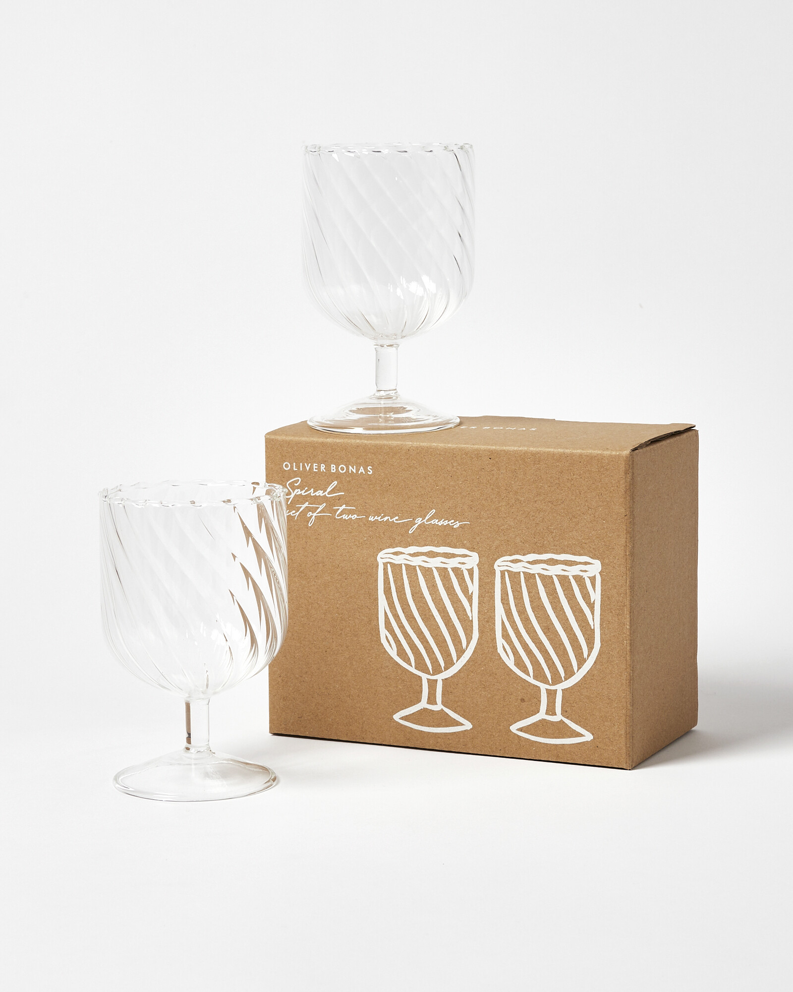 Spiral Wine Glass Set of Two | Oliver Bonas | Oliver Bonas (Global)