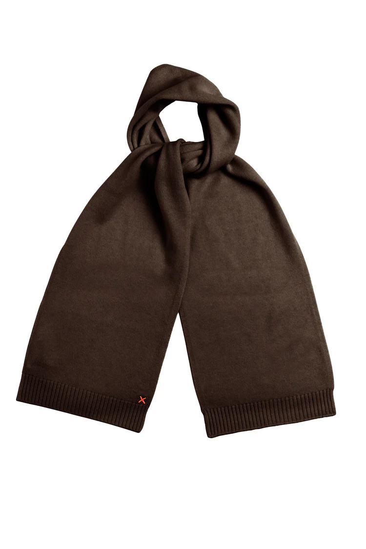 Chocolate Wool-Cashmere Scarf | Chinti & Parker