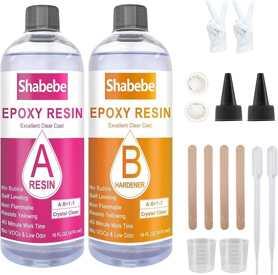 Epoxy Resin, 32OZ Resin Kit, Epoxy Resin Crystal Clear-Not Yellowing and No Bubble Self Leveling ... | Amazon (US)