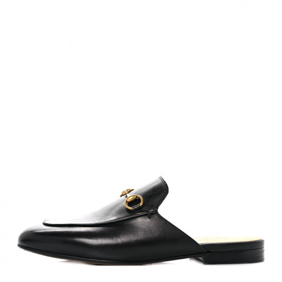 GUCCI Calfskin Womens Princetown Slippers 37 Black | Fashionphile