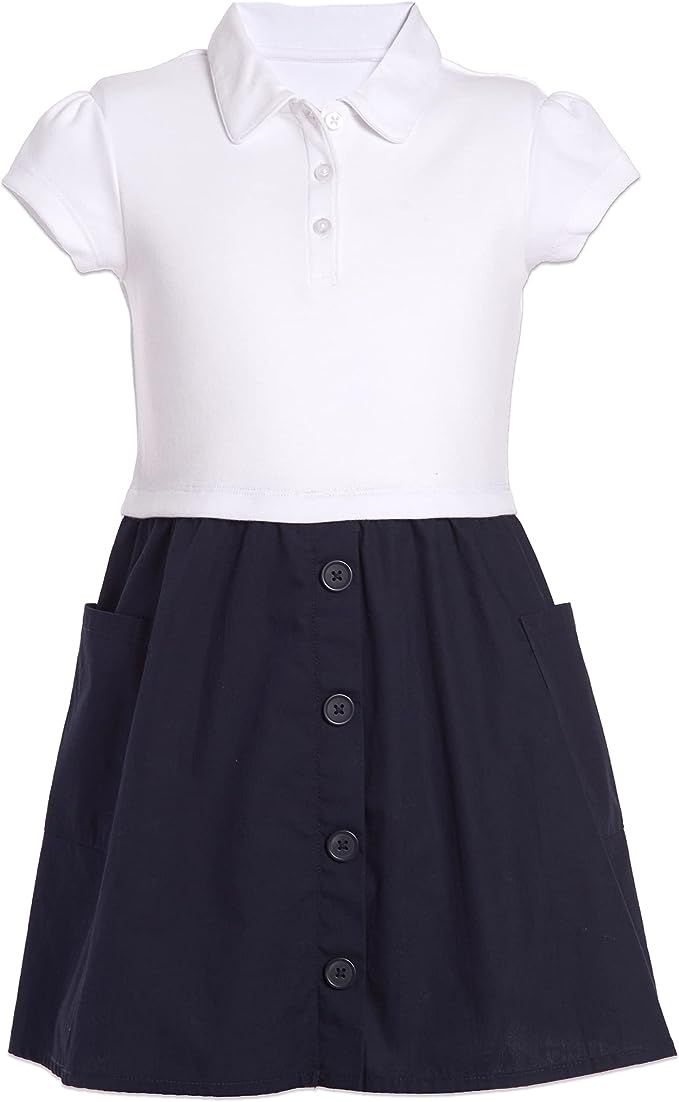 Nautica Girls' School Uniform Short Sleeve Polo Dress | Amazon (US)