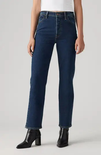 Levi's® Ribcage Riveted High Waist Ankle Straight Leg Jeans | Nordstromrack | Nordstrom Rack