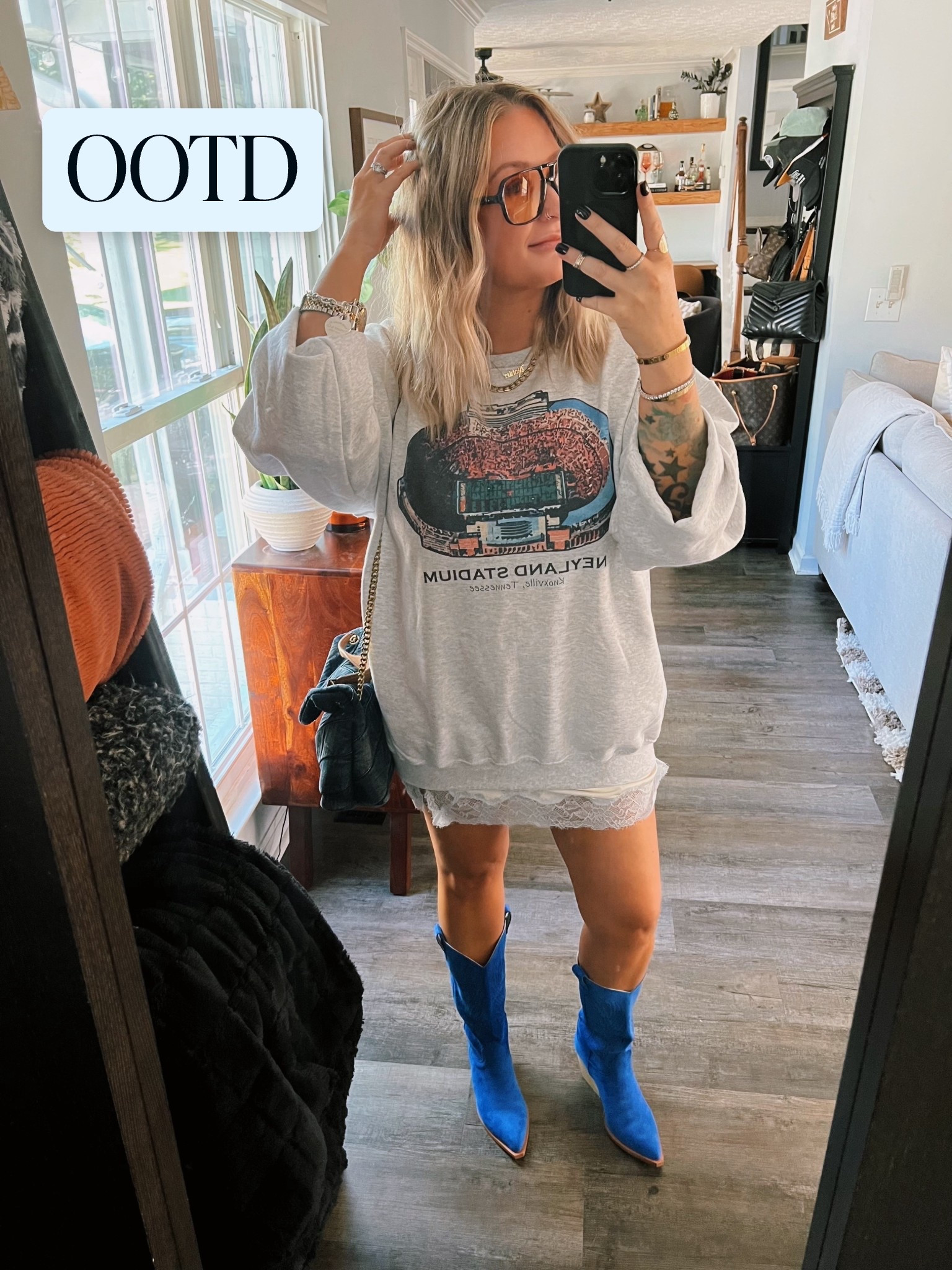 Saturdays in Tennessee 🧡🎶🏈
Boots true to size 
Sweatshirt bought oversized to wear like a dress I am 5’5"

Go VOLS 🧡🍊

#LTKSeasonal #LTKFindsUnder100 #LTKMidsize