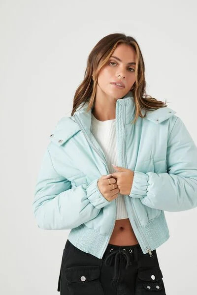 Cropped Hooded Puffer Jacket | Forever 21 (US)