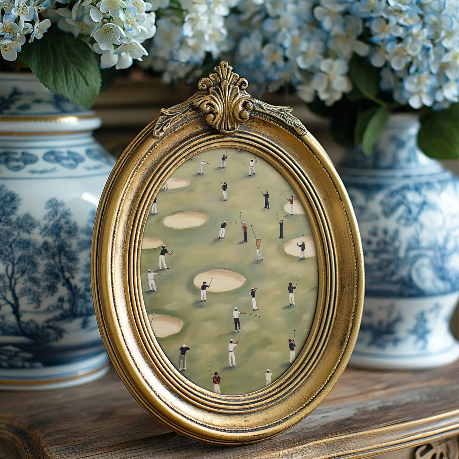 Vintage Golf Art Print: Tiny Golfers Painting, Man Cave Decor (printable Digital Download) - Etsy | Etsy (US)