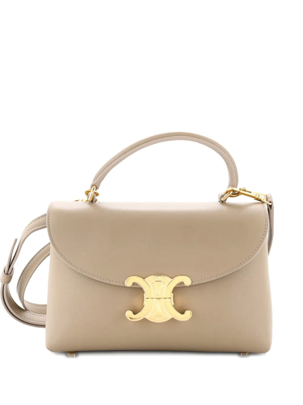 Celine Pre-Owned Nino Top Handle Bag Leather Teen satchel - Neutrals | Farfetch Global