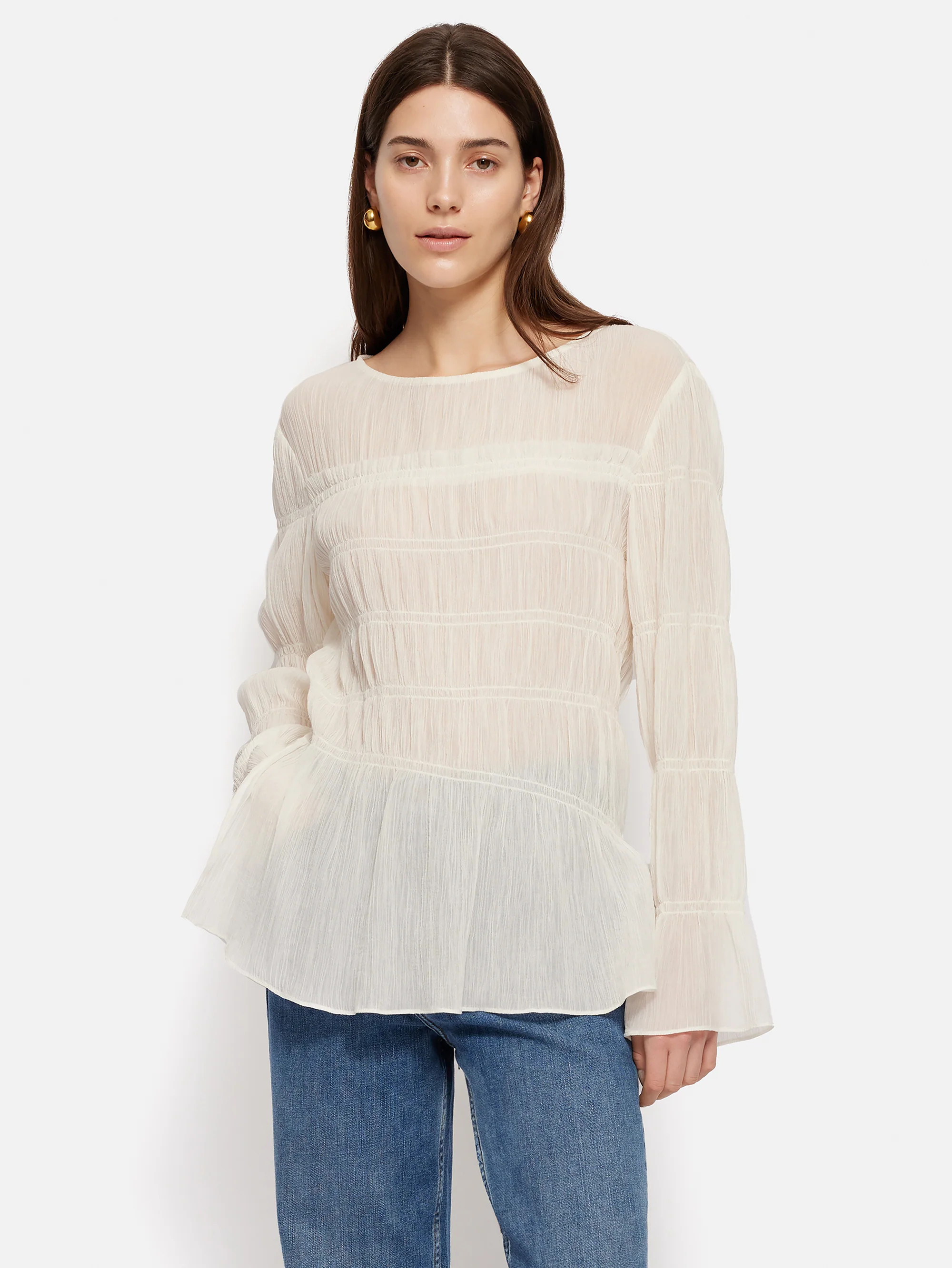 Gauze Viscose Ruched Top | Jigsaw (UK)