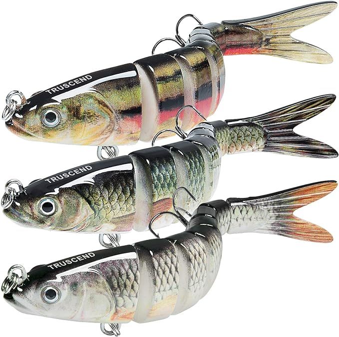 Amazon.com : TRUSCEND Fishing Lures for Bass Trout Multi Jointed Swimbaits Slow Sinking Bionic Sw... | Amazon (US)