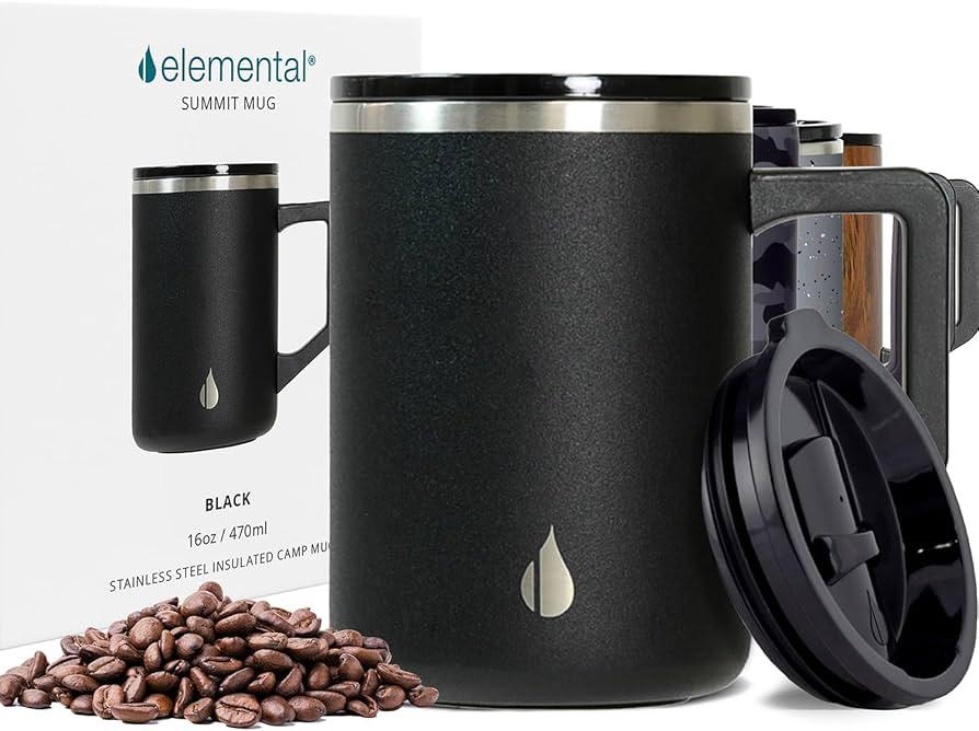 Elemental Insulated Coffee Mug - Triple-Wall Stainless Steel Summit Travel Cup for Hot and Cold D... | Amazon (US)