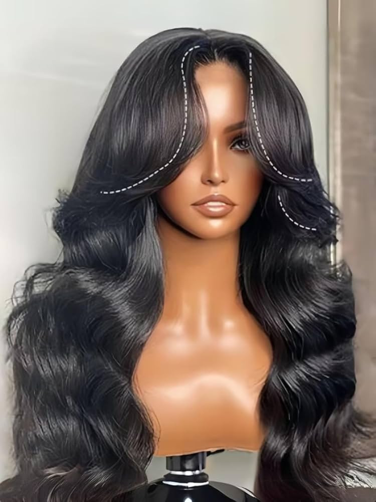 UNICE Real Scalp Glueless Wig Human Hair 13x4 Invisible HD Lace Front Wigs Loose Wave Face Framin... | Amazon (US)