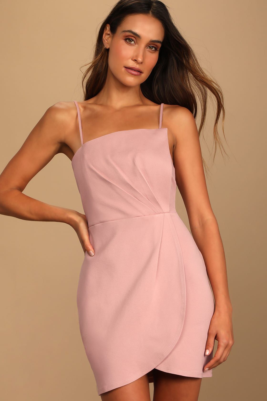 Drinks On Me Mauve Pink Sleeveless Pleated Bodycon Dress | Lulus (US)