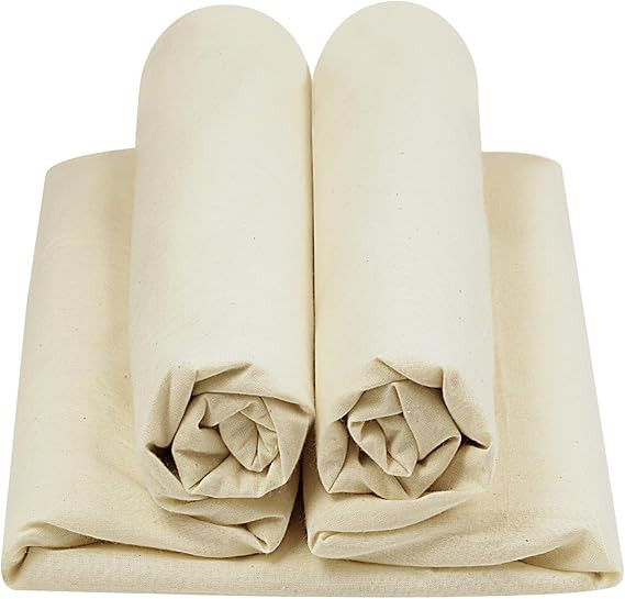 HOTGODEN Light Weight 100% Cotton Muslin Fabric: 63 inch x 2,5,10 Yards Unbleached Muslin Linen F... | Amazon (US)