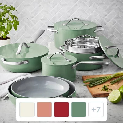 Member's Mark 11-Piece Modern Ceramic Cookware Set (Assorted Colors) | Sam's Club