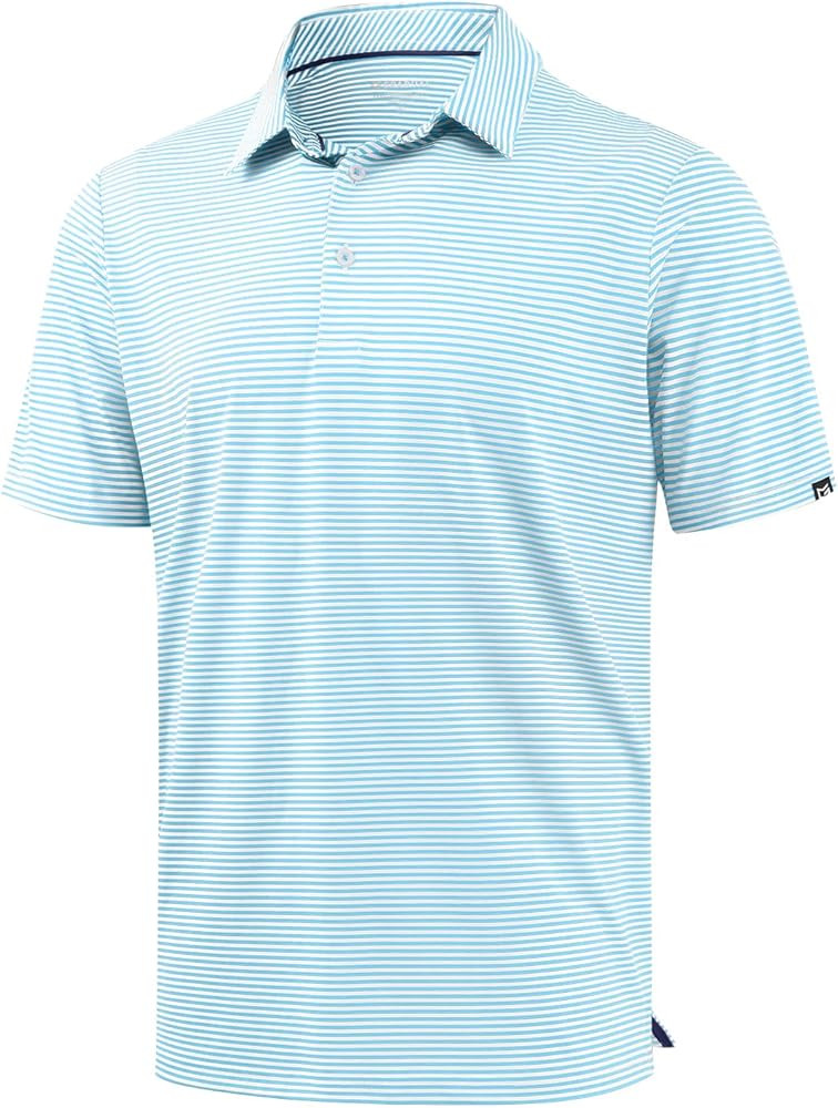 G Gradual Mens Golf Shirt Dry Fit Moisture Wicking Performance Short Sleeve Striped Polo Shirts f... | Amazon (US)