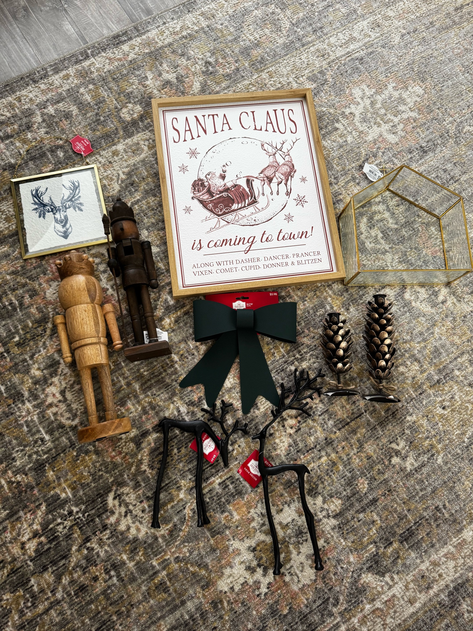 New Christmas decor from Walmart. Pottery Barn dupe reindeer. Wooden nutcracker. Reindeer wall art. Santa Claus wall art, glass church pinecone candleholders.

#LTKFallSale #LTKHome #LTKSeasonal