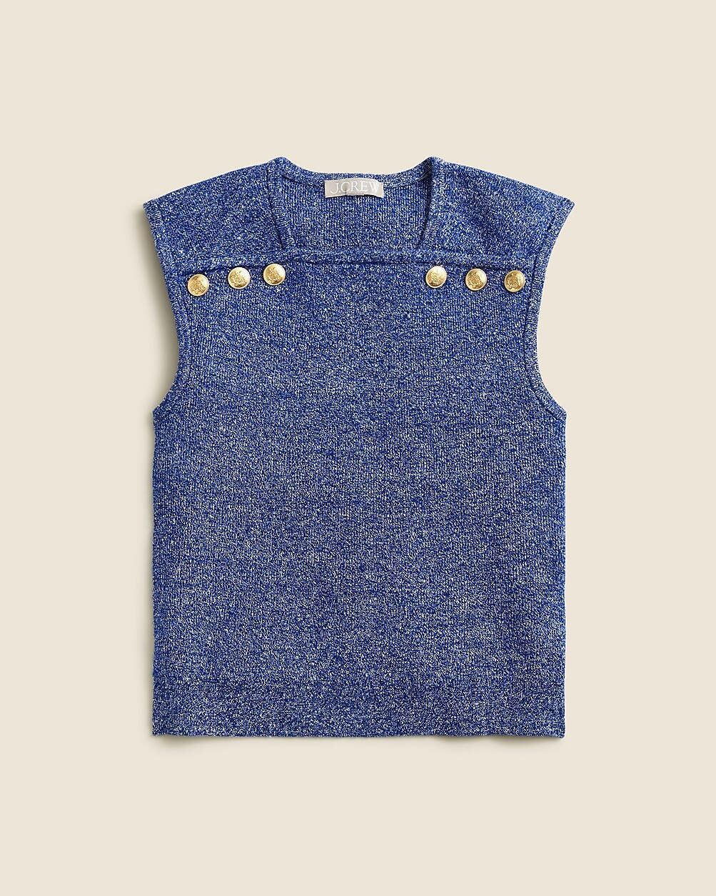 Sweater shell with buttons in merino-linen blend | J. Crew US