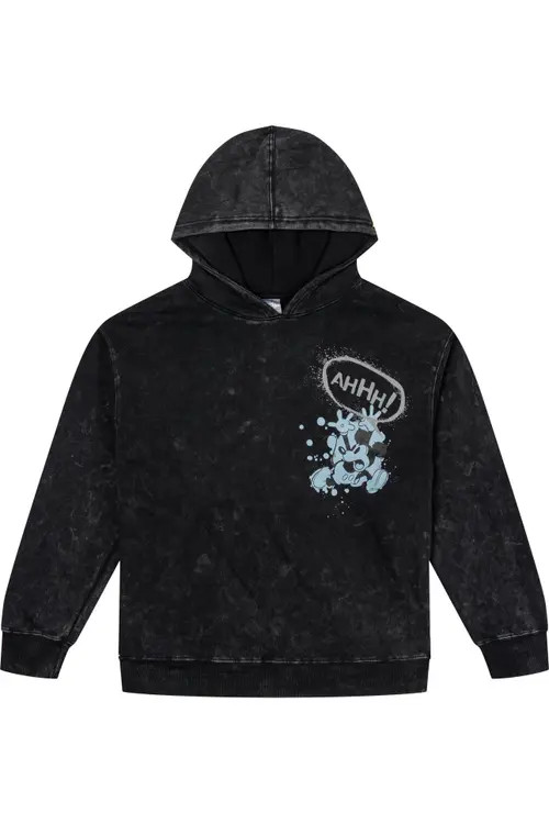 Disney Mickey Mouse Fleece Pullover Hoodie in Mickey Black Blue at Nordstrom, Size Small | Nordstrom