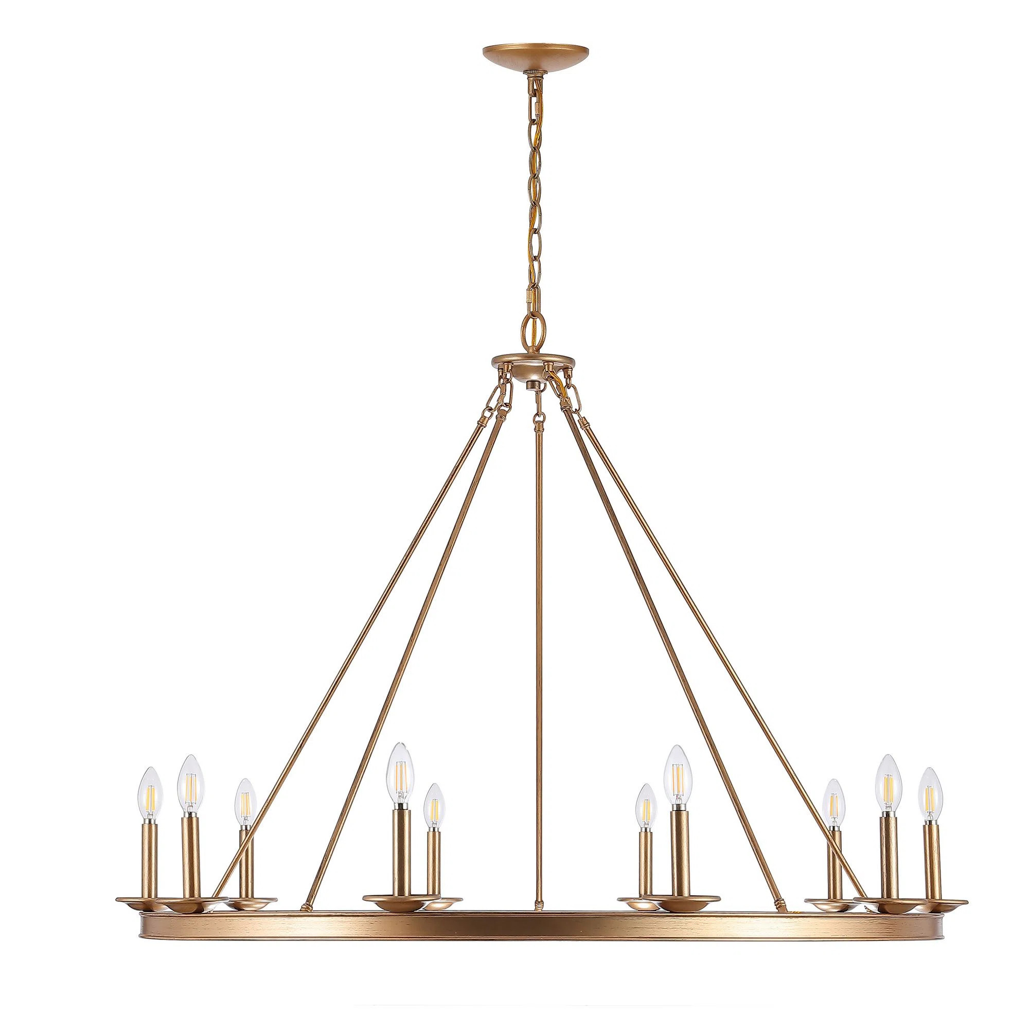 Natividad 10 - Light Candle Style Wagon Wheel Chandelier | Wayfair Professional